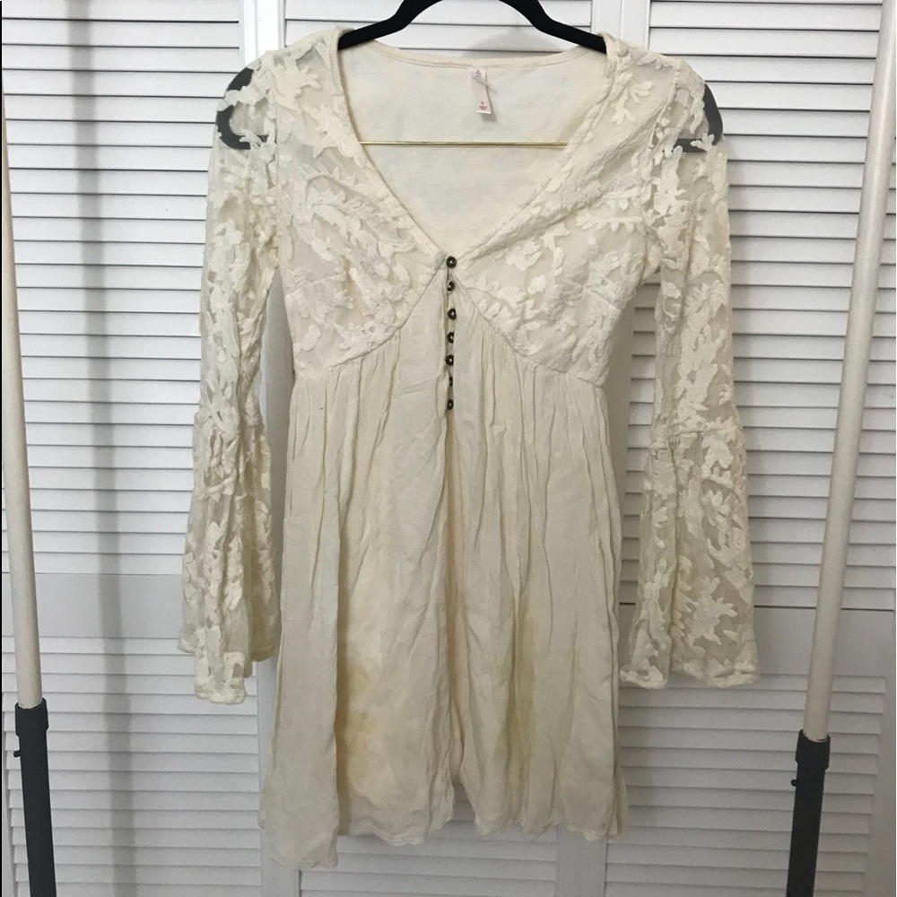 Xhiliration boho inspired cream dress